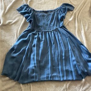 Torrid Denim Off The Shoulder Dress With Pockets